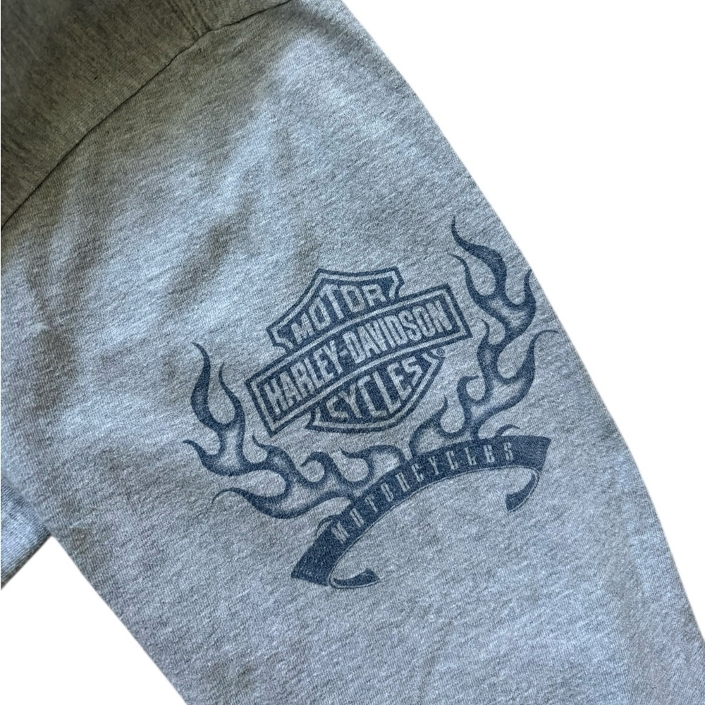 Vintage 90s/Y2K Harley Davidson FLAME SLEEVE Made in USA Graphic Tee XL - Picture 6 of 9
